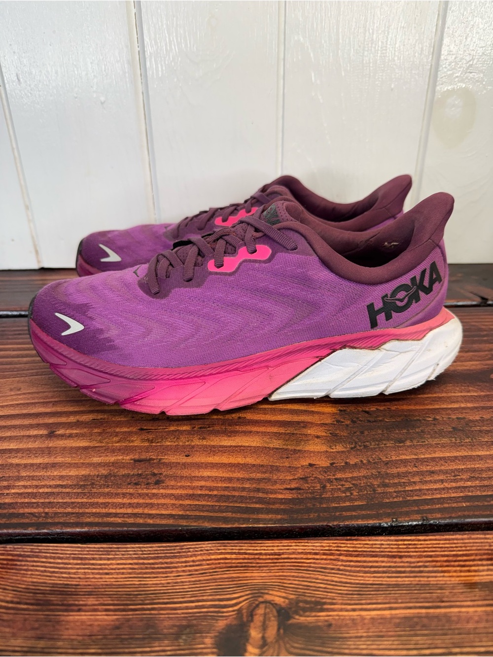 HOKA Arahi 6 Running Shoes Purple Pink Women’s Size 10 Wide Stability Sneakers